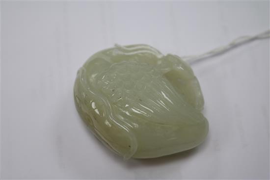 A Chinese jade figure of a duck